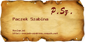 Paczek Szabina névjegykártya